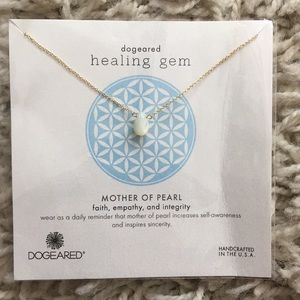 Beautiful gold necklace with mother of pearl